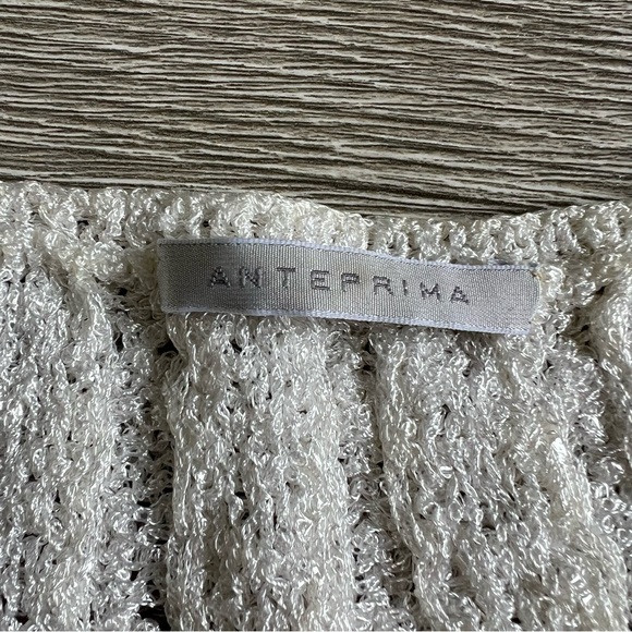 ANTEPRIMA Off-White Sparkle Knit Boxy Pullover Sweater - Size Medium - Picture 5 of 8